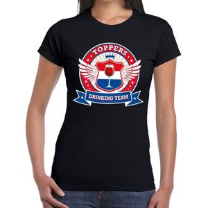 Toppers Toppers drinking team t-shirt / t-shirt zwart dames - Toppers kleding