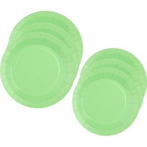 Santex Feest/verjaardag borden set - 40x stuks - licht groen - 17 cm en 22 cm