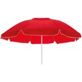 Rode strand parasol polyester 145 cm - Verstelbaar - Zonbescherming - Voordelige parasols