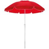 Rode strand parasol polyester 145 cm - Verstelbaar - Zonbescherming - Voordelige parasols