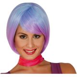 Fiestas Guirca Verkleed pruik boblijn kort - paars/blauw balayage - voor dames - one size