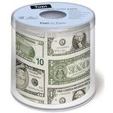 2x stuks dollar geld biljetten fun toiletpapier 3-laags papier - Cadeau artikel