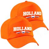 2x stuks nederland / Holland landen pet oranje kinderen - Nederland / Holland baseball cap - EK / WK / Olympische spelen outfit