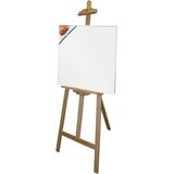 Benson houten schildersezel 140 cm met canvas doek 50 x 50 cm - Schilderijen maken