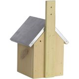 2x Houten vogelhuisjes/nestkastjes pimpelmees - Tuindecoratie vogelnest nestkast vogelhuisjes