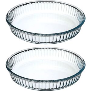 Secret de Gourmet ovenschaal rond - Glas - D26/H4.5 cm - Set 2x