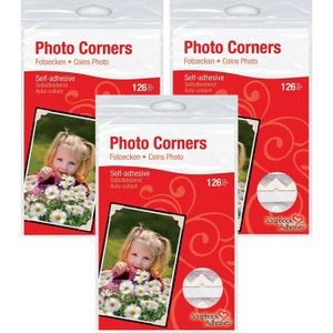 324x fotohoekjes zelfklevend - wit - 10 x 10 mm - foto album inplakken/stickers
