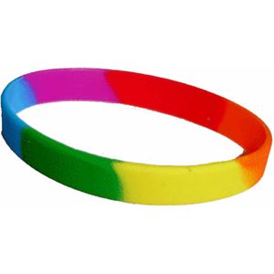 Siliconen armband regenboog kleuren - Polsbandjes