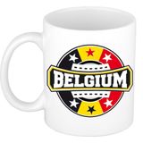 Belgium / Belgie embleem theebeker / koffiemok van keramiek - 300 ml - Belgie landen thema - supporter beker / mokken