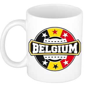 Belgium / Belgie embleem theebeker / koffiemok van keramiek - 300 ml - Belgie landen thema - supporter beker / mokken