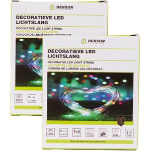 Benson Lichtsnoer - 2x - LED - multicolor - waterdicht - 13M - lichtslang / feestversiering