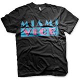 Jaren 80 verkleed thema Miami Vice t-shirt heren zwart - Feestartikelen carnavalskleding
