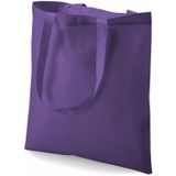 10x Katoenen schoudertasjes paars 42 x 38 cm - 10 liter - Shopper/boodschappen tas - Tote bag - Draagtas