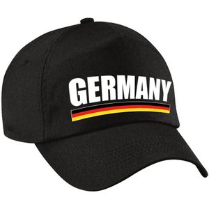Germany supporters pet zwart voor dames en heren - volwassenen - Duitsland thema baseball cap - supporter kleding