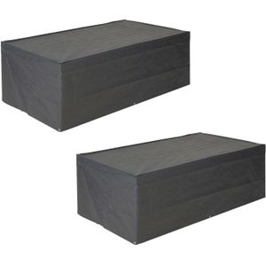 Set van 2x stuks 2-zits loungebank afdekhoes/beschermhoes 90 x 170 x 60 cm - Afdekhoezen/beschermhoezen - Tuinmeubelhoes - Loungebankbescherming - Tuin fauteuils beschermen