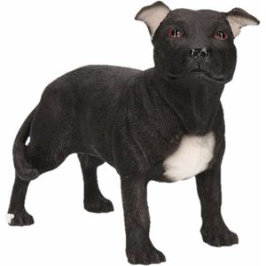 Beeldje Staff Bull Terrier zwart 15 cm