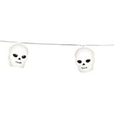 Halloween deco LED verlichting/lampjes schedels - op batterijen - 220 cm - griezel uitstraling