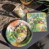 Santex dinosaurus thema feest servetten - 40x stuks - 33 x 33 cm - dino/t-rex themafeest