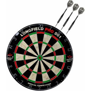 Dartbord set compleet van diameter 45.5 cm met 3x Black Arrow dartpijlen van 21 gram - Sporten darts