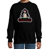 Dieren kersttrui sint bernard zwart kinderen - Foute honden kerstsweater jongen/ meisjes - Kerst outfit dieren liefhebber