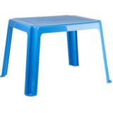 2x stuks kunststof kindertafels blauw 55 x 66 x 43 cm - Kindertafel buiten - Bijzettafel