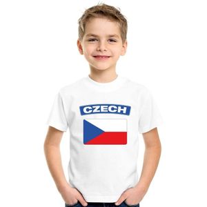 Tsjechie t-shirt met Tsjechische vlag wit kinderen