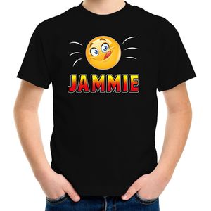 Funny emoticon t-shirt Jammie zwart voor kids -  Fun / cadeau shirt