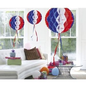 10x feestversiering decoratie bollen in Amerikaanse kleuren 30 c