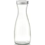 3x Glazen karaffen met schroefdeksel 1000 ml - Zeller - Keukenbenodigdheden - Tafel dekken - Koude dranken serveren - Karaffen/schenkkannen met dop
