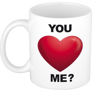 Romantische mok / beker you love me - Valentijnsdag - valentijn cadeautje voor hem en haar