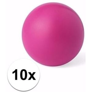 10 roze anti stressballetjes 6 cm