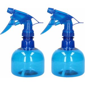 2x Waterverstuivers/spuitflessen 330 ml blauw - Plantenspuiten/schoonmaakspuiten