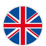 Set van 4x stuks UK Great Britain/Union Jack vlaggen hangdecoraties 28 cm - Feestversiering