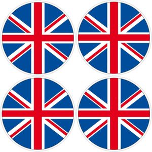 Set van 4x stuks UK Great Britain/Union Jack vlaggen hangdecoraties 28 cm - Feestversiering