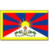 Vlag Tibet  90 x 150 cm feestartikelen - Tibet landen thema supporter/fan decoratie artikelen