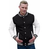 Zwart met wit college jacket voor heren