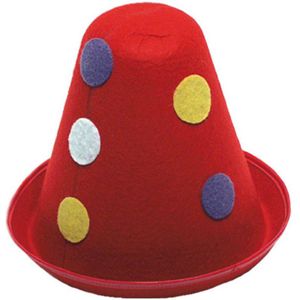 Clown verkleed hoedje voor kinderen rood - Carnaval clown kostuum hoeden