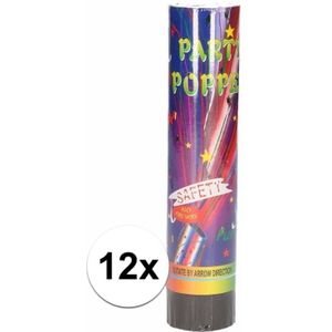 12x Party popper confetti 20 cm - confetti kanonnen