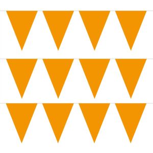 Pakket van 10x stuks oranje vlaggenlijnen slinger 5 meter - EK/WK - Koningsdag oranje supporter artikelen