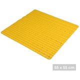 Urban Living Badkamer/douche anti slip mat - rubber - voor op de vloer - okergeel - 55 x 55 cm