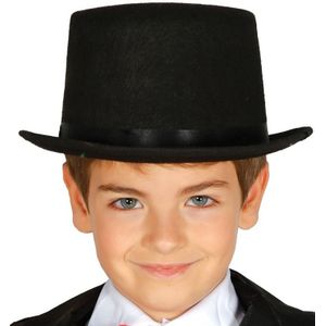 Kinder carnavals hoeden - Hoge verkleed hoed zwart voor kinderen