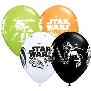 12x stuks Star Wars thema verjaardag ballonnen - Feestartikelen en versieringen