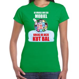 Kut Kerstbal shirt / Kerst t-shirt Ik vroeg om een mobiel krijg ik deze kut bal groen voor dames - Kerstkleding / Christmas outfit