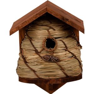 Vogelhuisje/nestkastje bijenkorf - Tuindecoratie nestkast vogelhuisjes