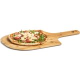 Houten pizza snijplanken/pizzabord bord met handvat 53 cm - Inclusief messen set