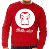 Rood Salvador Dali sweatshirt maat XL - met La Casa de Papel masker voor heren - kostuum