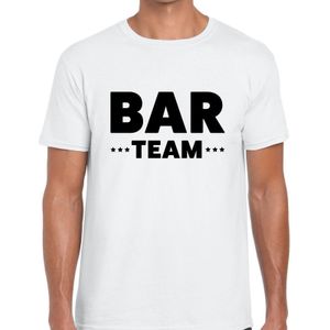 Bar team tekst t-shirt wit heren - evenementen crew / personeel shirt