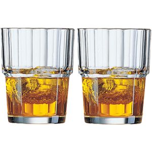 Arcoroc Whisky tumbler glazen - 6x - Norvege serie - transparant - 160 ml