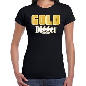 Bellatio Decorations foute party t-shirt - dames - foute party outfit/kleding - gold digger