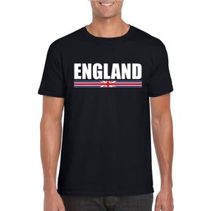 Zwart Engeland supporter t-shirt voor heren - Engelse vlag shirts